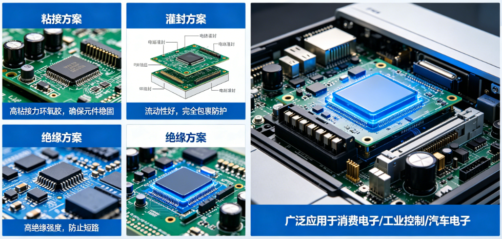 电子元器件环氧胶应用 粘接灌封绝缘全套方案