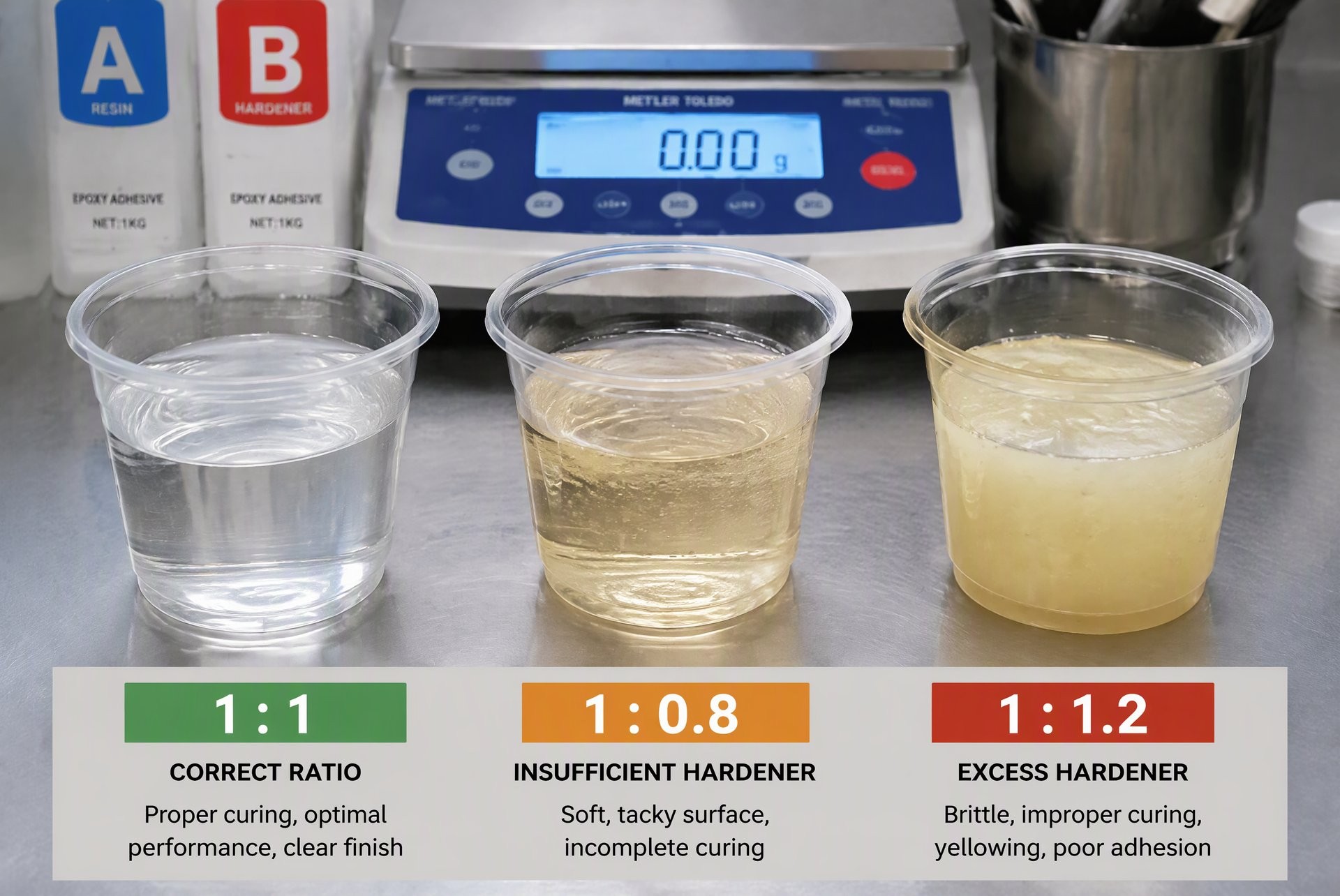 环氧AB胶配比对比 环氧AB胶配比偏差对比