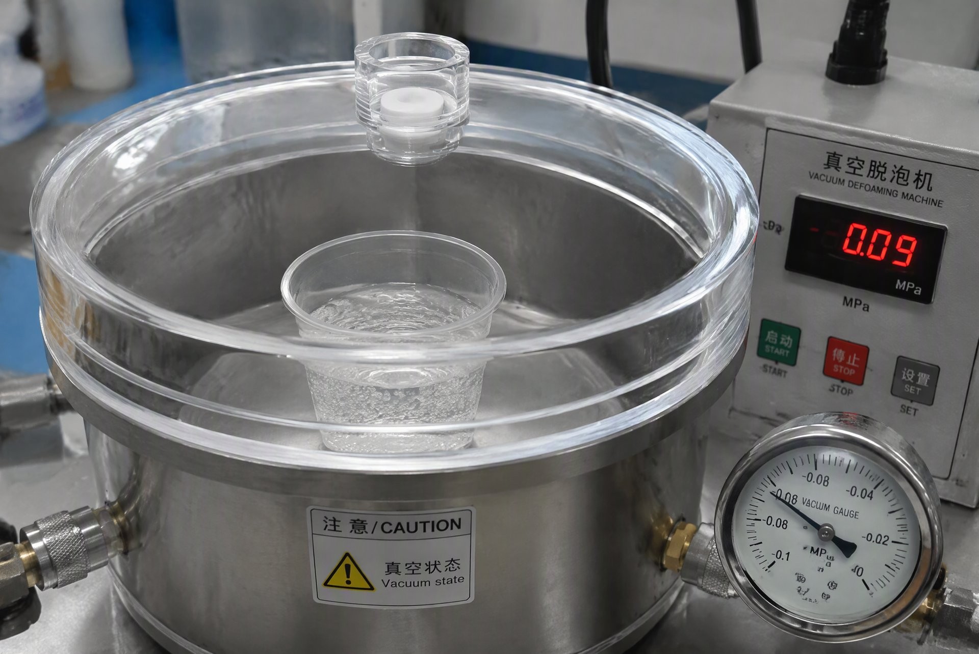 环氧AB胶真空脱泡设备操作现场 环氧AB胶真空脱泡设备操作现场
