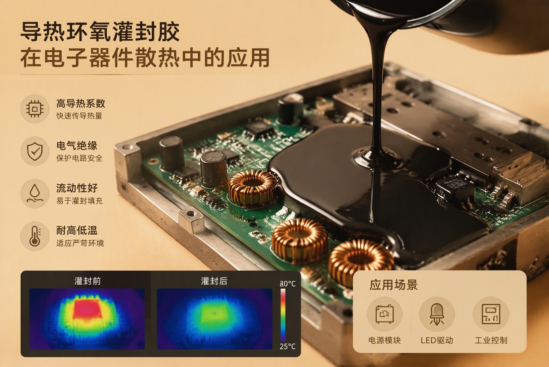导热环氧灌封胶电子器件散热应用