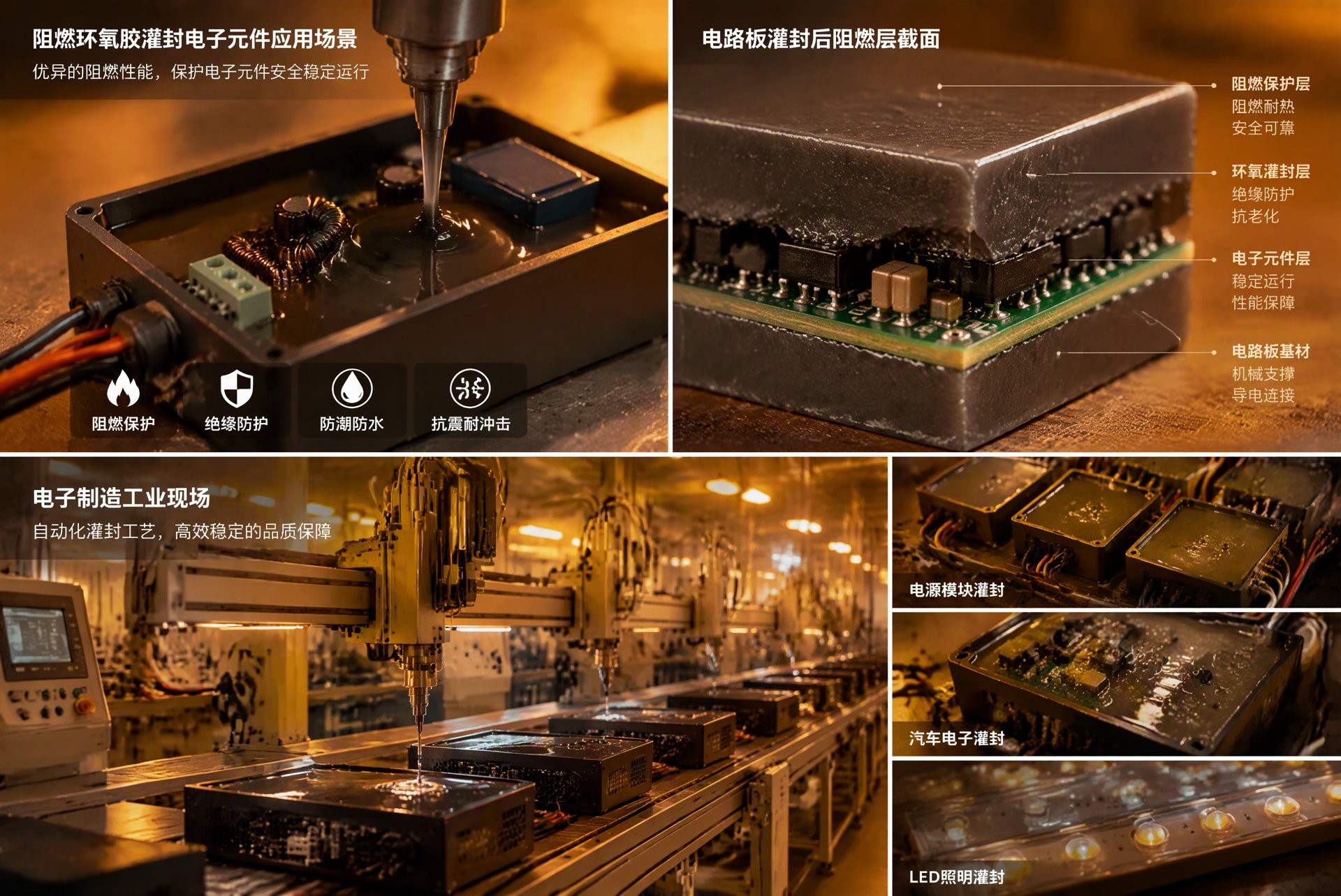 阻燃环氧胶电子灌封 阻燃环氧胶灌封应用