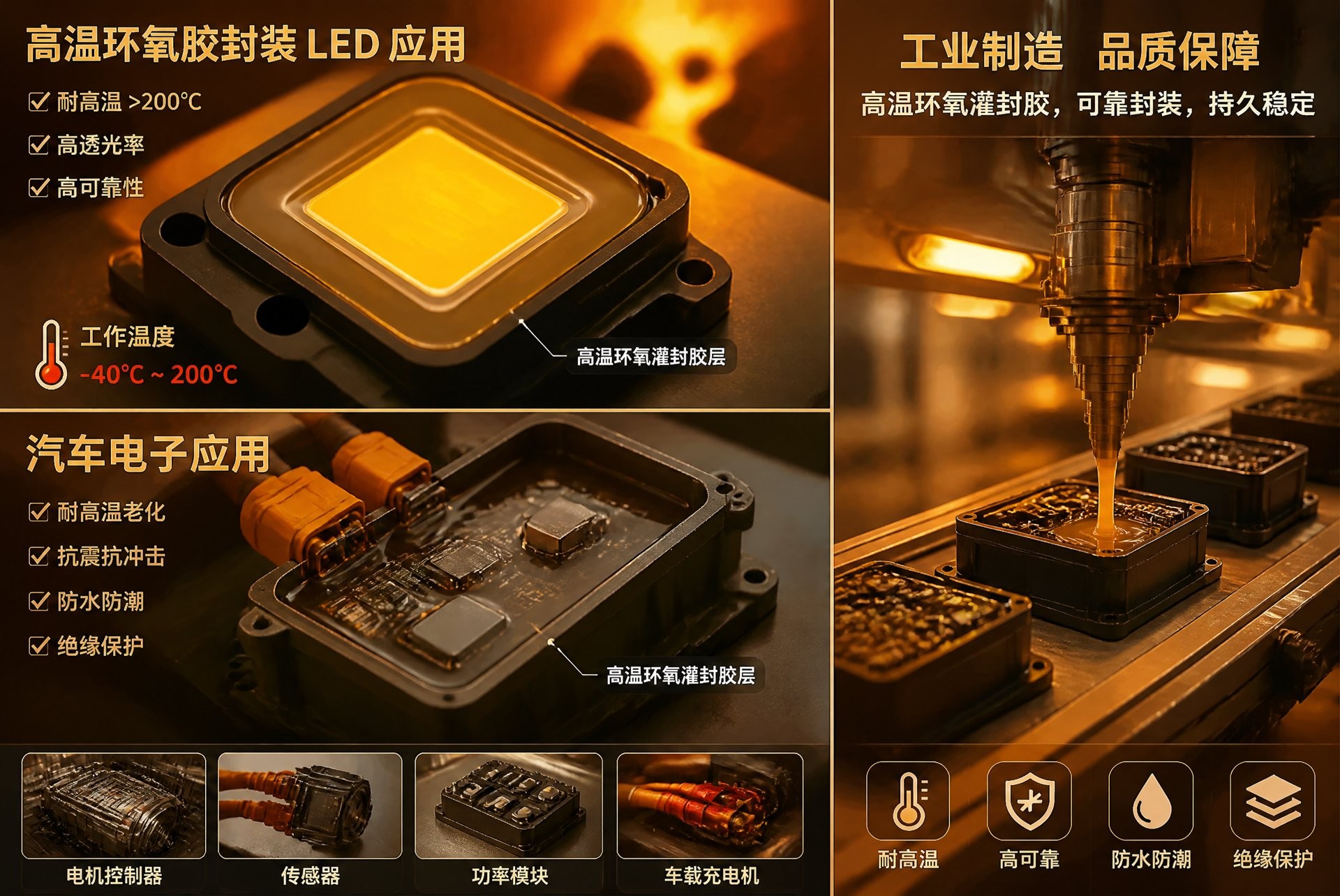高温环氧胶封装应用 高温环氧胶LED封装
