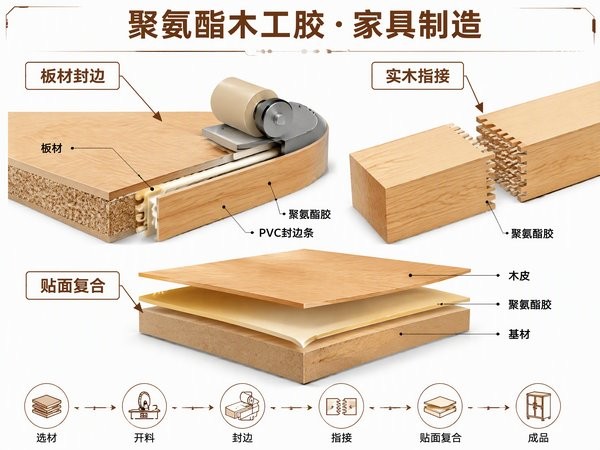 聚氨酯胶在木工与家具制造中的应用：板材封边、指接与复合粘接