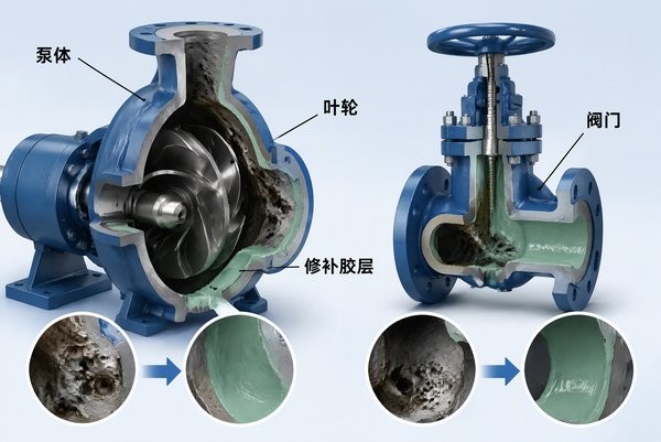 泵体与阀门修补用环氧胶:空蚀磨损修复与防腐