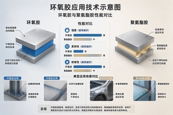 环氧胶和聚氨酯胶怎么选：强度、柔韧与耐候对比