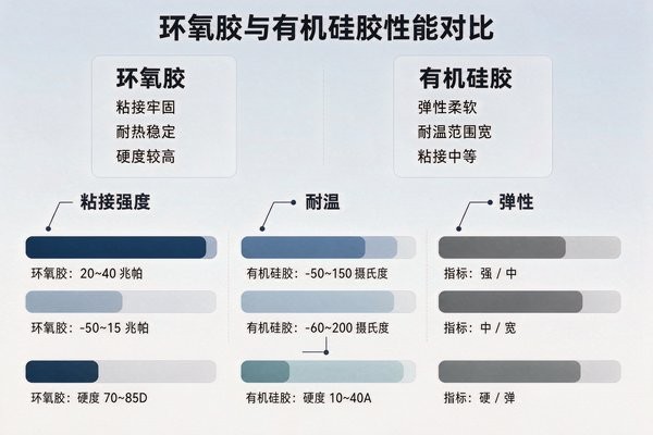 环氧胶和有机硅胶怎么选：粘接强度与耐温弹性对比