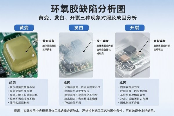 环氧胶黄变、发白、开裂的原因与改善对策
